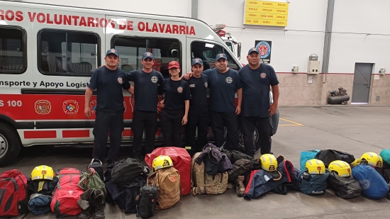 Bomberos de Olavarría presentes en el derrumbe en Villa Gesell